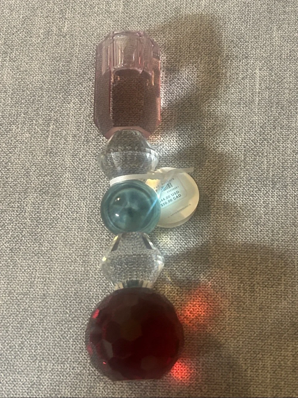 Faceted Crystal Tower Lantern Accent - Red, Pink, Blue
